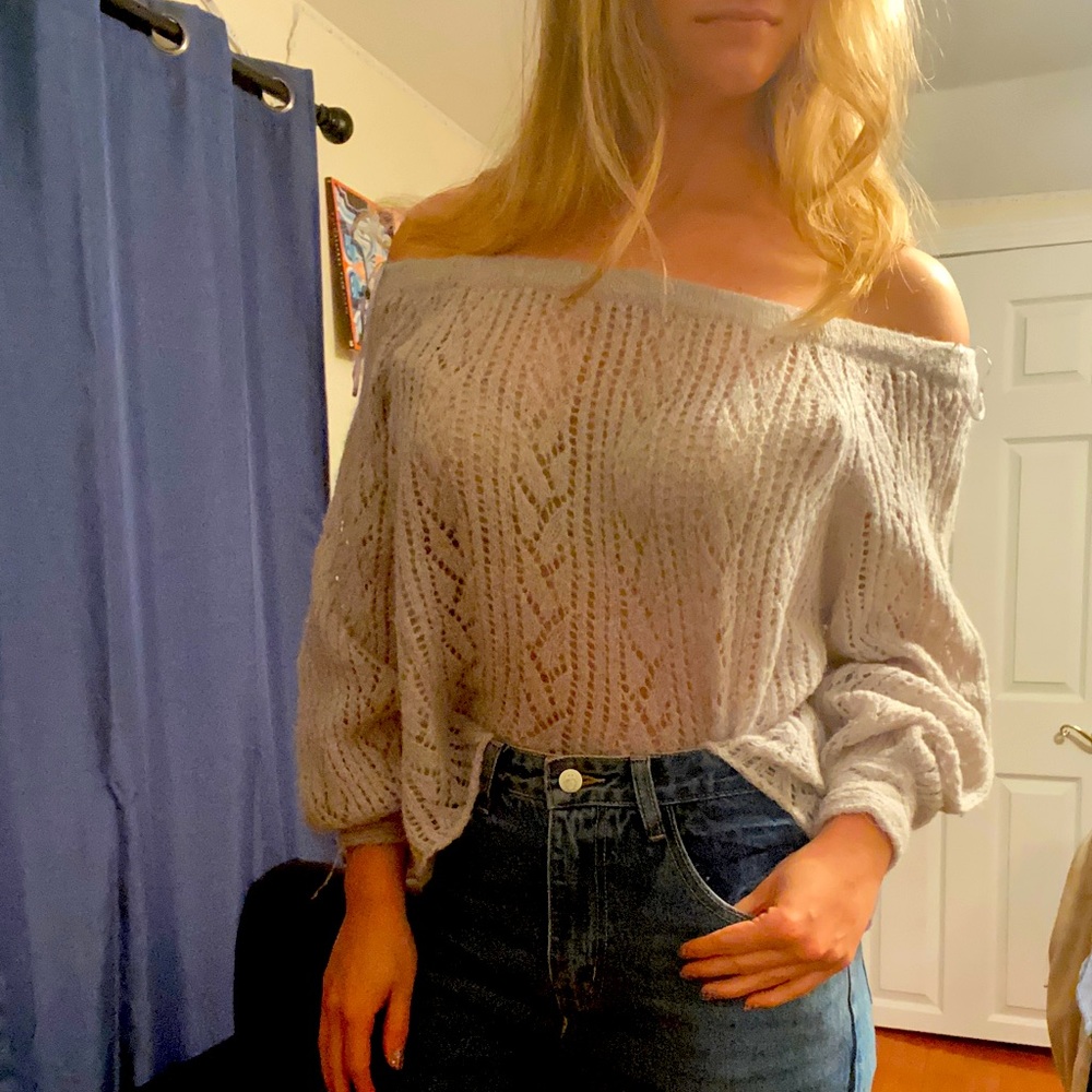 Free People- Grey Knit Sweater